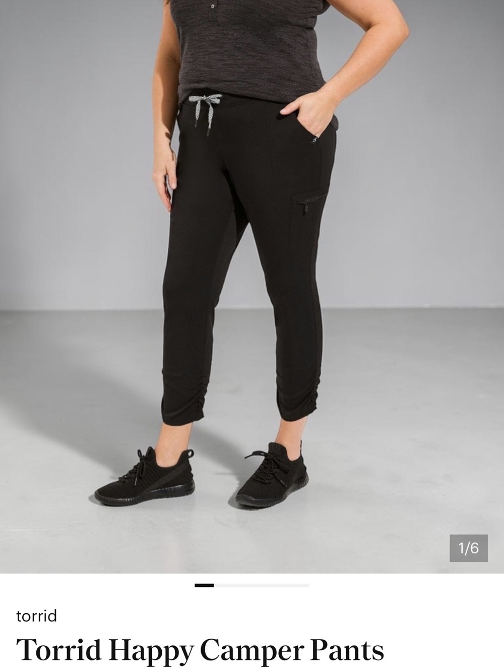Torrid  Black Jogger Pants - Drawstring Cargo Sweatpants